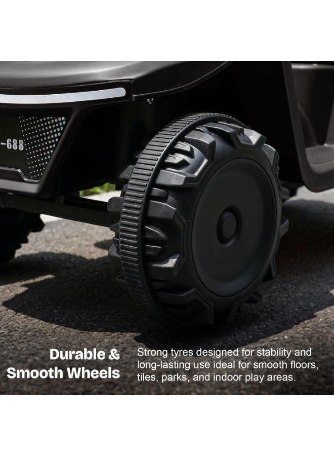 بيبي دراجة أطفال Giddy ATV تعمل بالبطارية | لعبة ركوب كهربائية قابلة لإعادة الشحن مع إضاءة ومنفذ USB وموسيقى | دراجة شاطئية كبيرة للأولاد والبنات من عمر 2 إلى 5 سنوات - Image 3